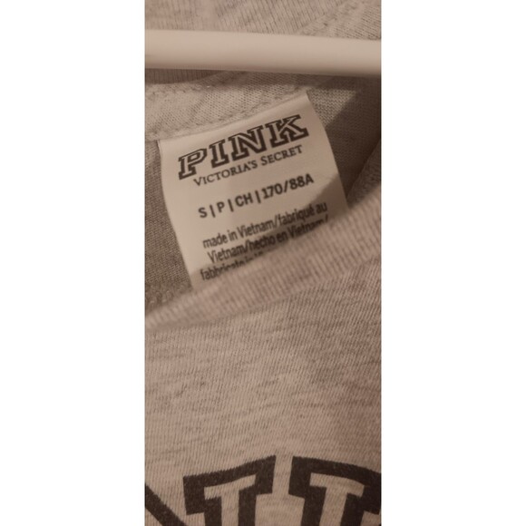 Victoria's Secret PINK Logo Light Gray Racerback Keyhole Tank Top Size Small - Picture 3 of 3